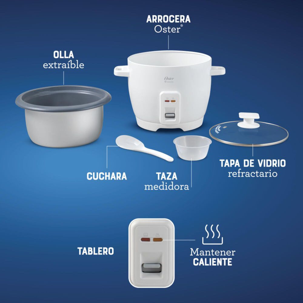 Arrocera Oster De 7 Tazas, Con Diamondforce, Ckstrcb7dfwht image number 9.0