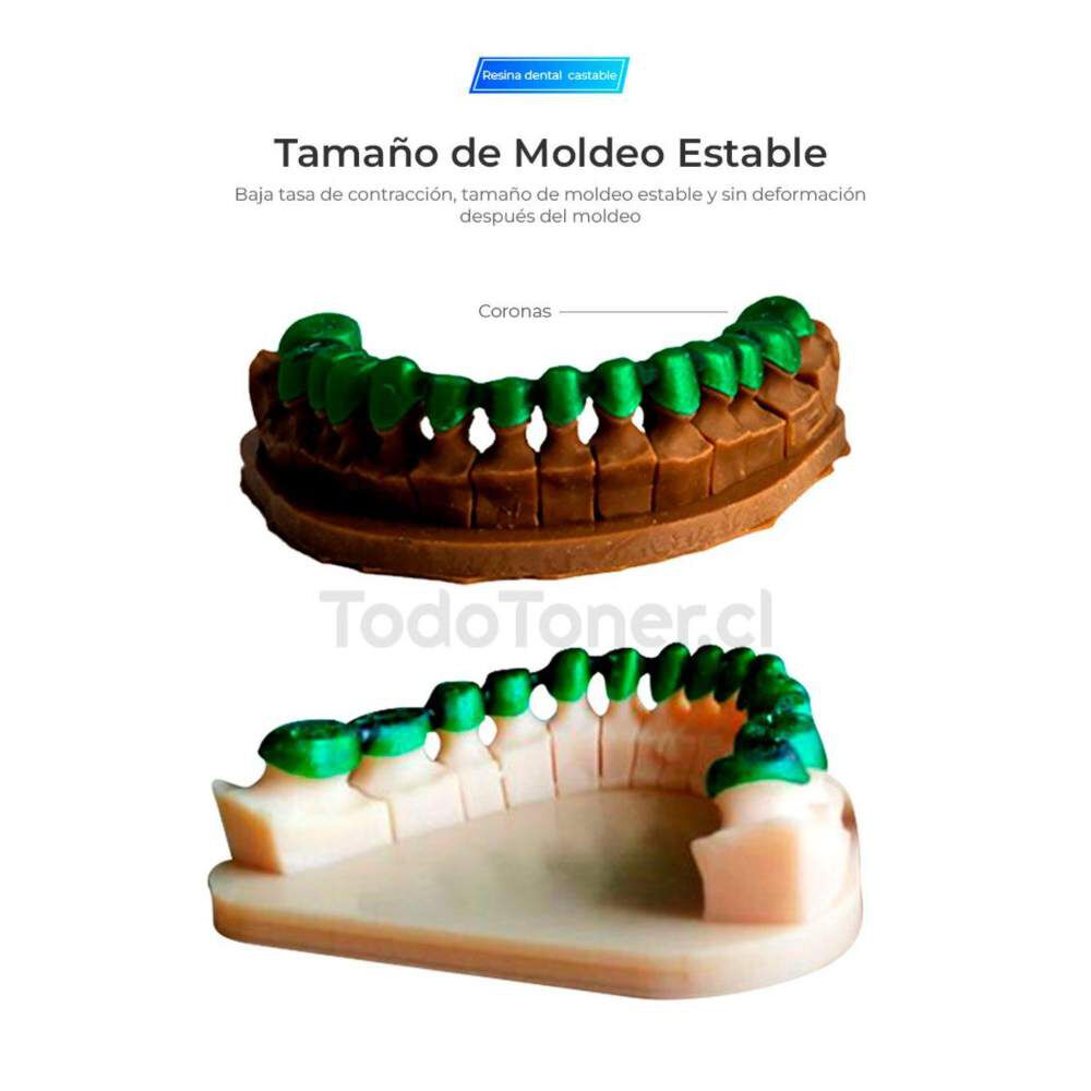 Resina Castable Dental Verde Transparente Para Impresoras 3d 1000g Creality image number 1.0