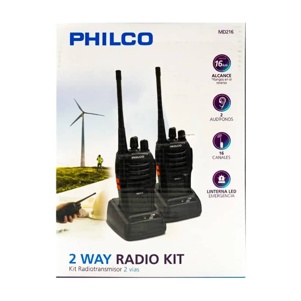 Walkie Talkie Philco Set De 2 Radio Transmisor Md-216 image number 2.0