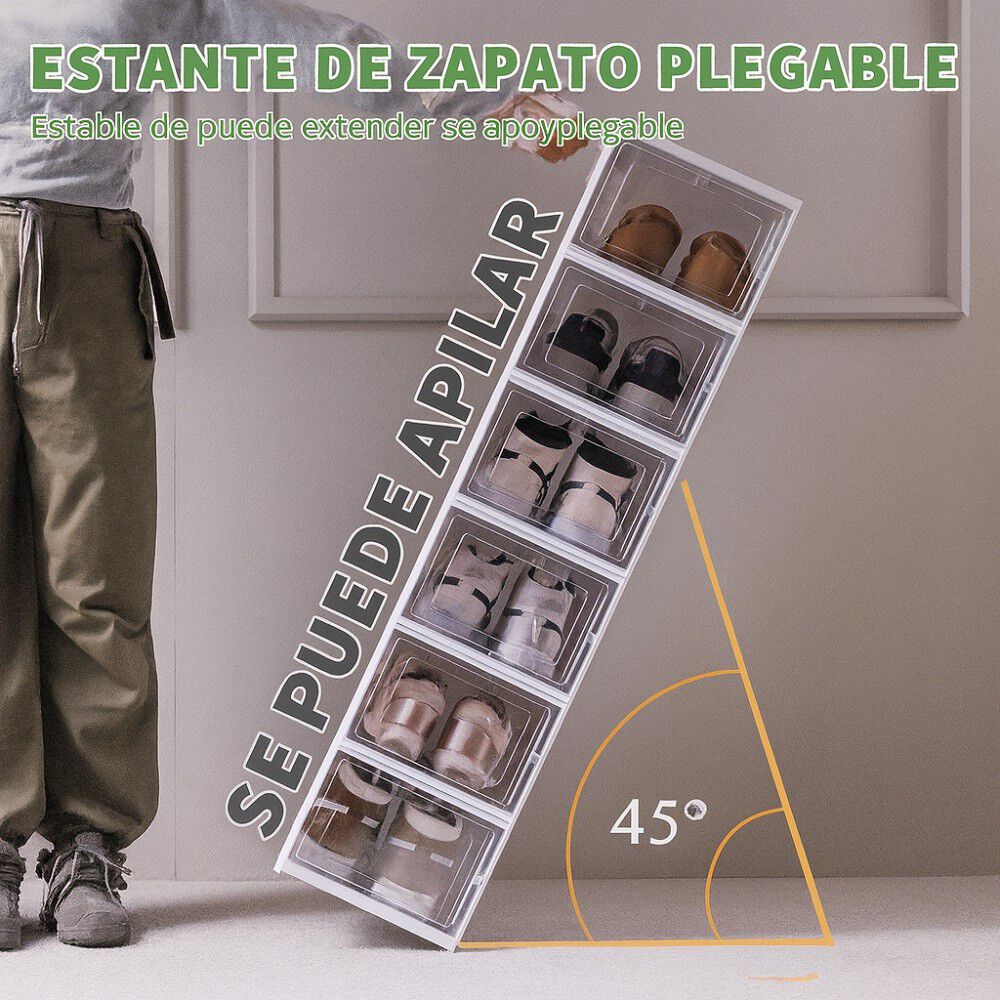 Zapatera Plegable Cajas Organizadoras 6 Niveles Transparente image number 6.0