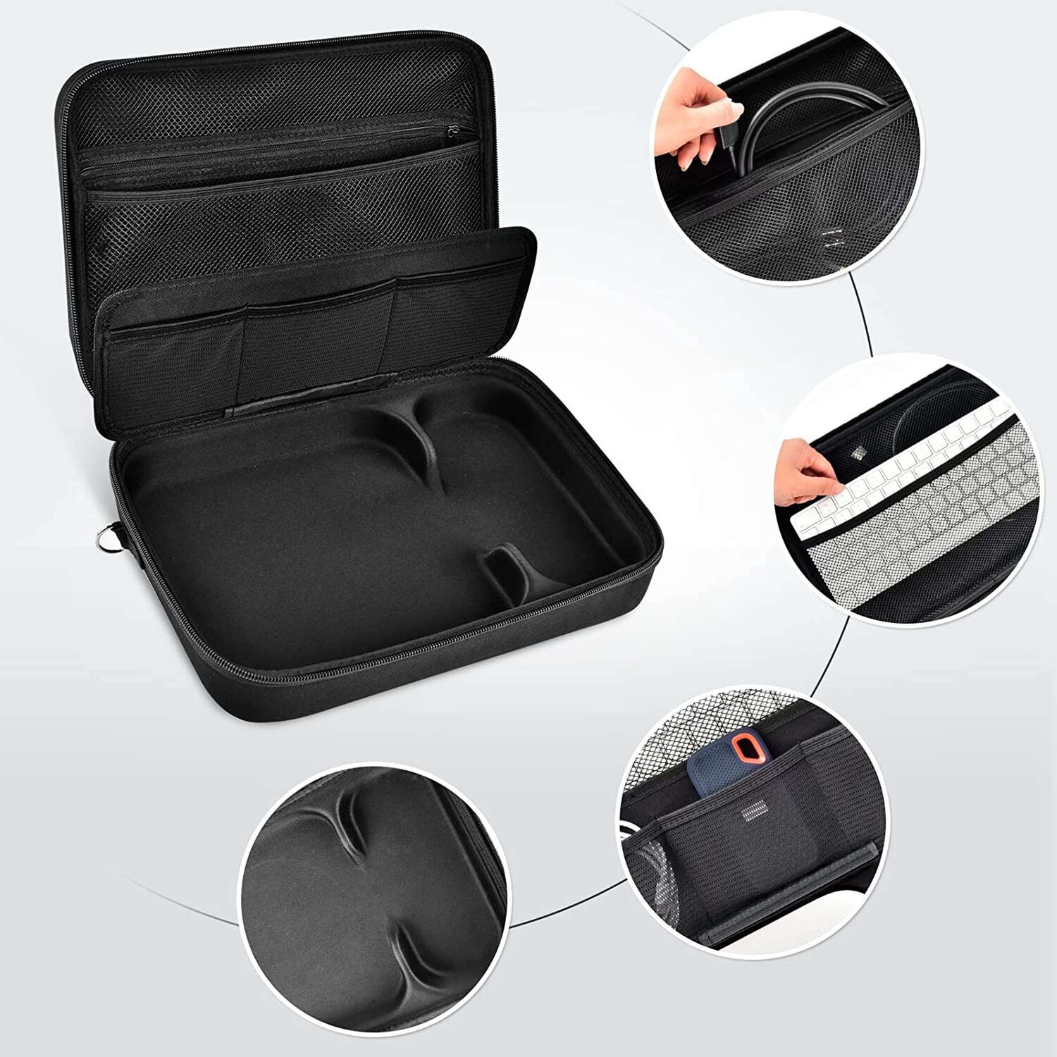Funda Compatible Con Apple 2023 Mac Mini M2/mac Mini M1 Y Mac Mini, Organizador De Electr&oacute;nica Dura Para Accesorios - Negro image number 5.0