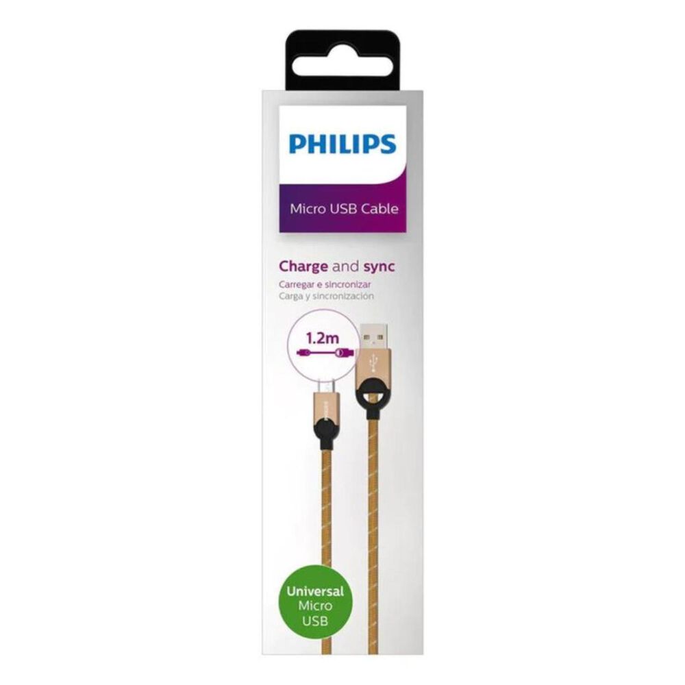 Cable Usb A Micro Usb Trenzado Dorado 1.2mts Lc2618g image number 1.0