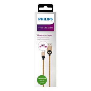 Cable Usb A Micro Usb Trenzado Dorado 1.2mts Lc2618g