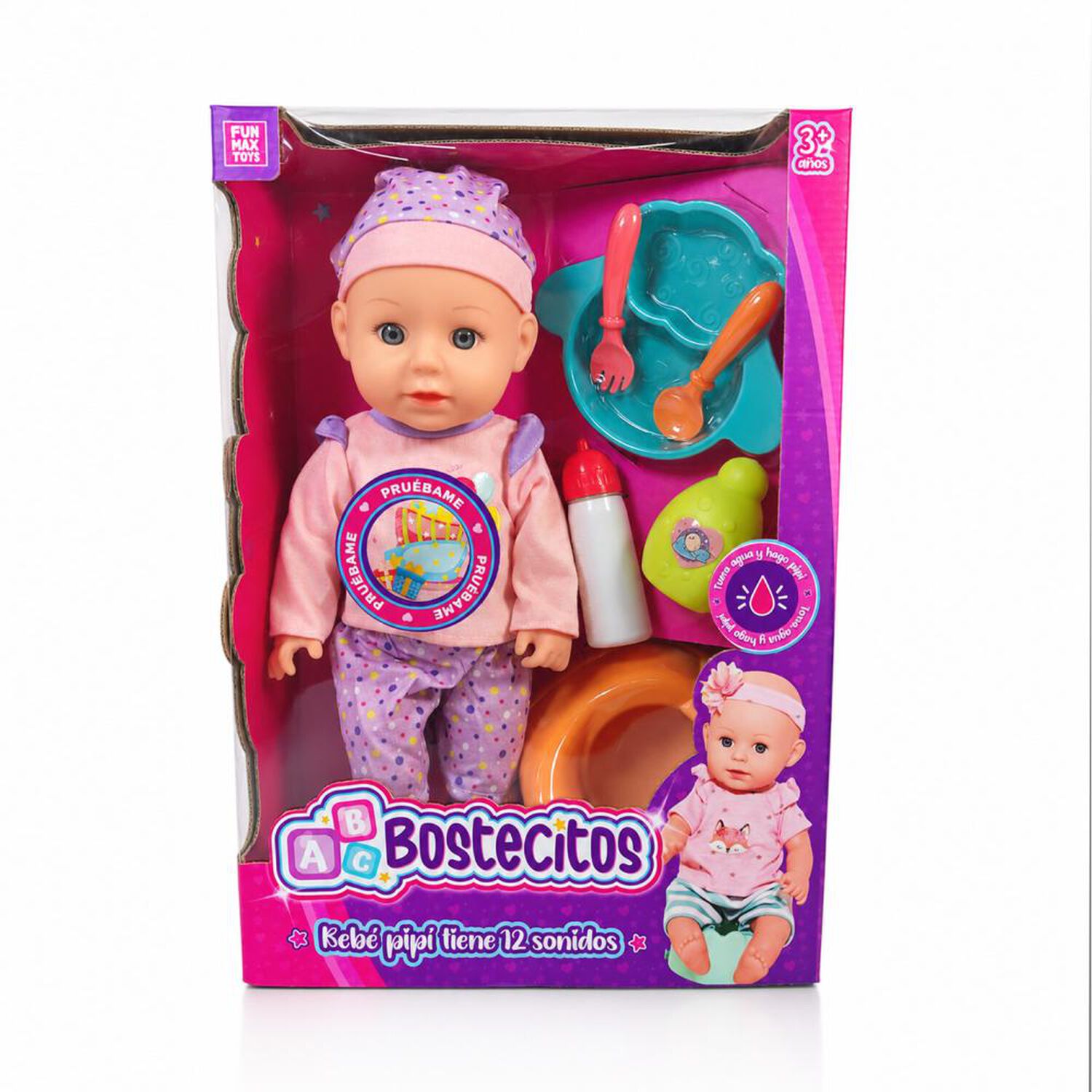 Mu&ntilde;eca Baby Doll Pipi Con Accesorios, 12 Sonidos image number 0.0