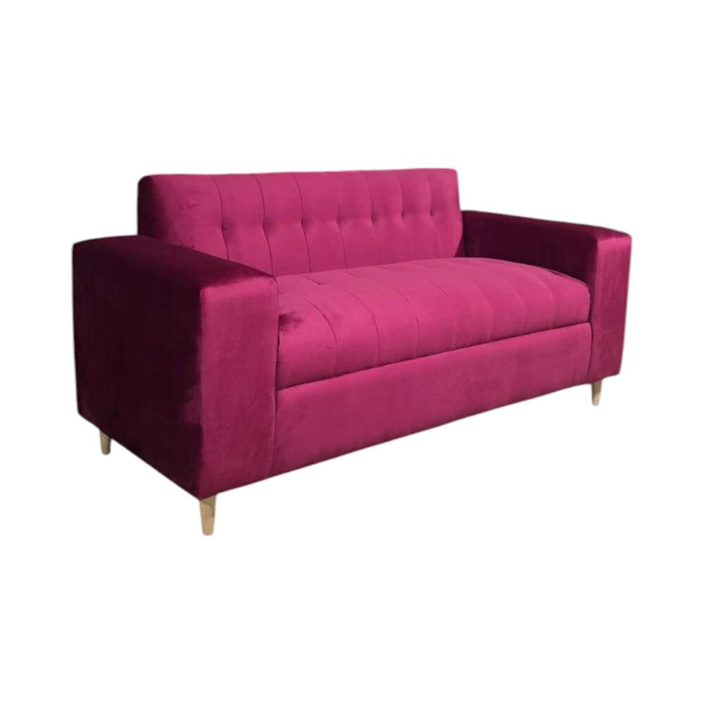 Sofa Dos Cuerpos Felpa Burdeo image number 2.0