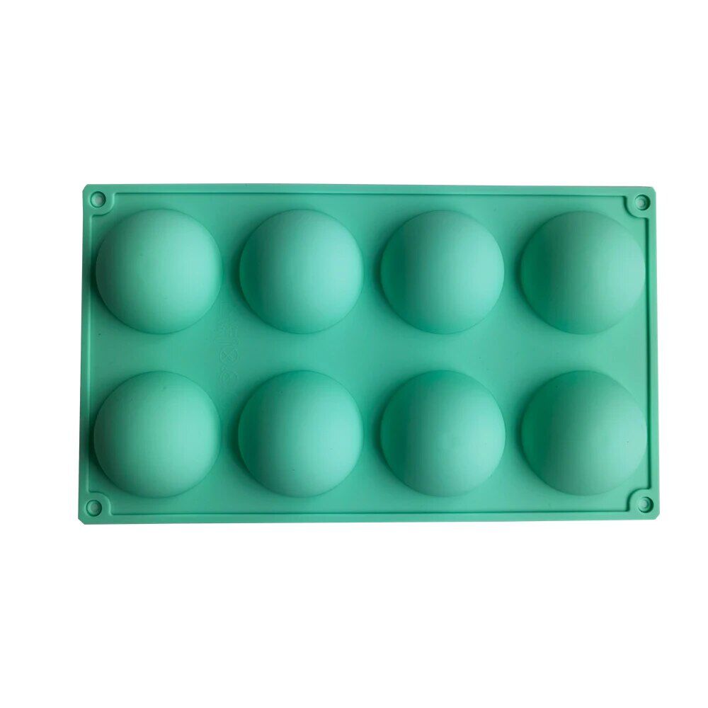 Molde De Silicona Con 8 Medias Esferas Verde Para Chocolate image number 0.0