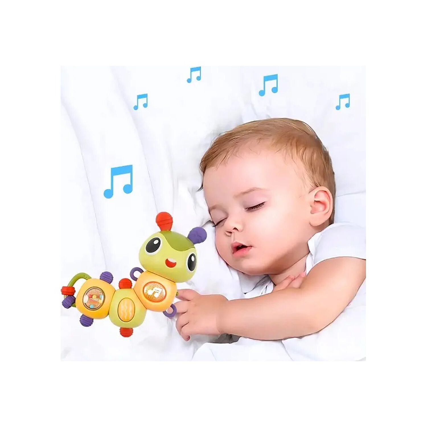 Sonajero Oruga Bebe Con Luz Y Musica Estimulaci&oacute;n Sensorial Multicolor image number 2.0