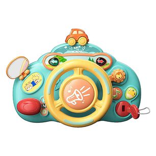 Juguete Simulador Volante Interactivo Sonido Azul Infantil