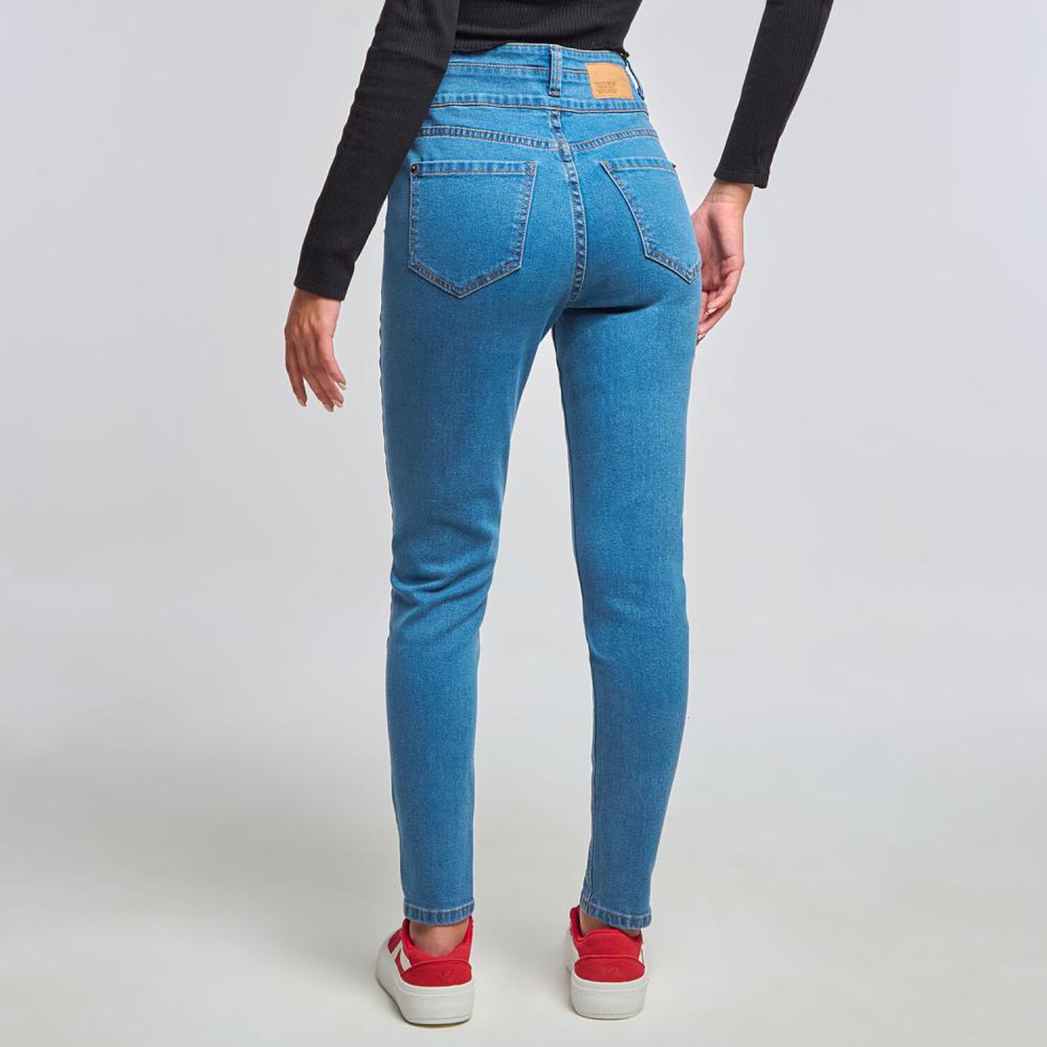 Jeans Pretina Alta Con Botones Skinny Mujer Freedom image number 3.0