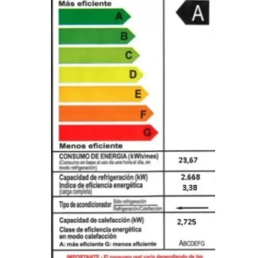 Aire Acondicionado Tipo Split Muro De 9000 Btu Inverter Anwo image number 4.0