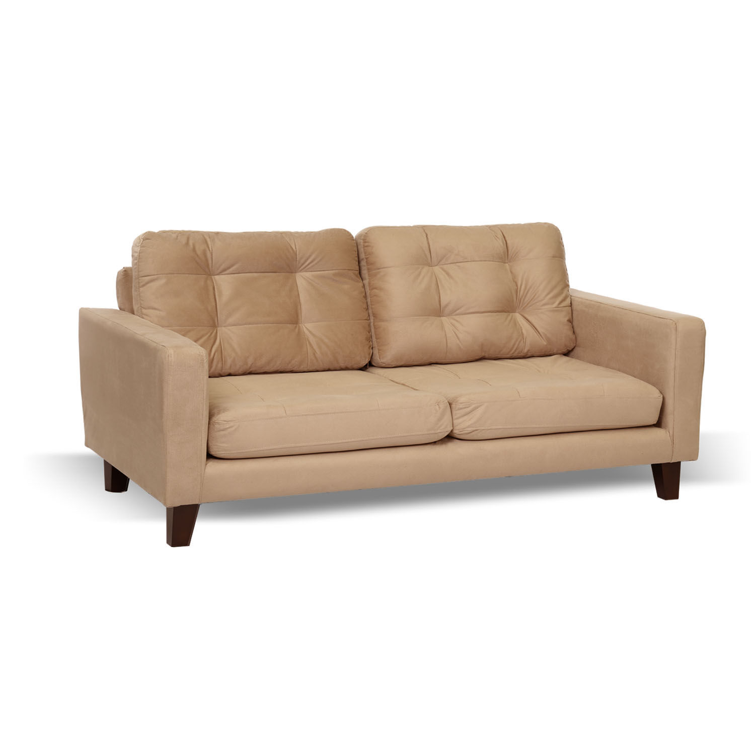 Sofa Napoles 2 Cuerpos Tela Velvet Beige image number 1.0