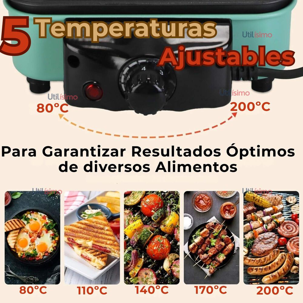 Asador Parrillera Eléctrico Doble Nivel 1500w Churrasquera Portátil image number 4.0