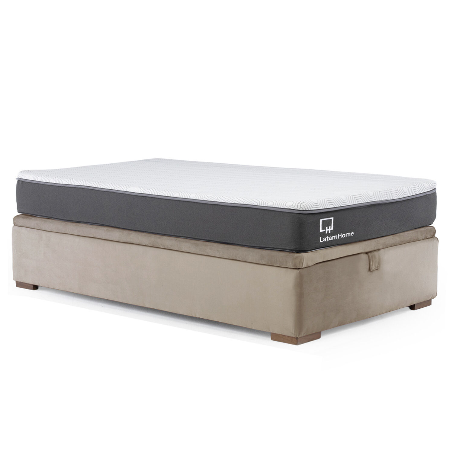 Cama Funcional Boxet Full 1.35 Mt Colchon Resortes New Top Funda Lavable Beige image number 2.0