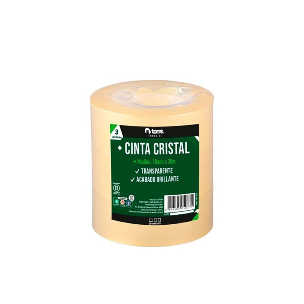 Pack X 4 Cinta Cristal Set 3 Unidades 18mm. X30m. Torre image number 1.0