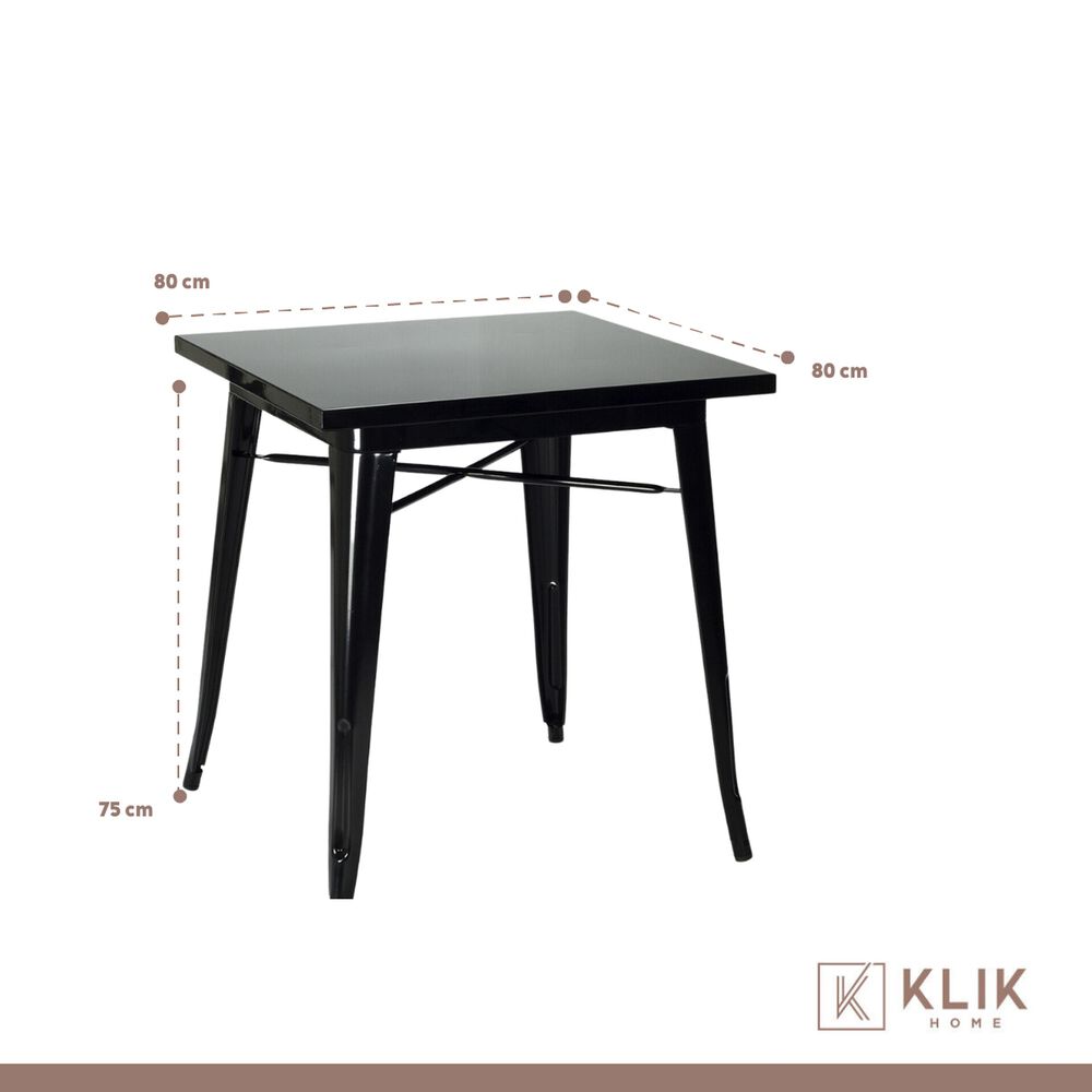 Comedor Mesa Tolix 80x80cm + 4 Sillas Tolix Negras image number 4.0