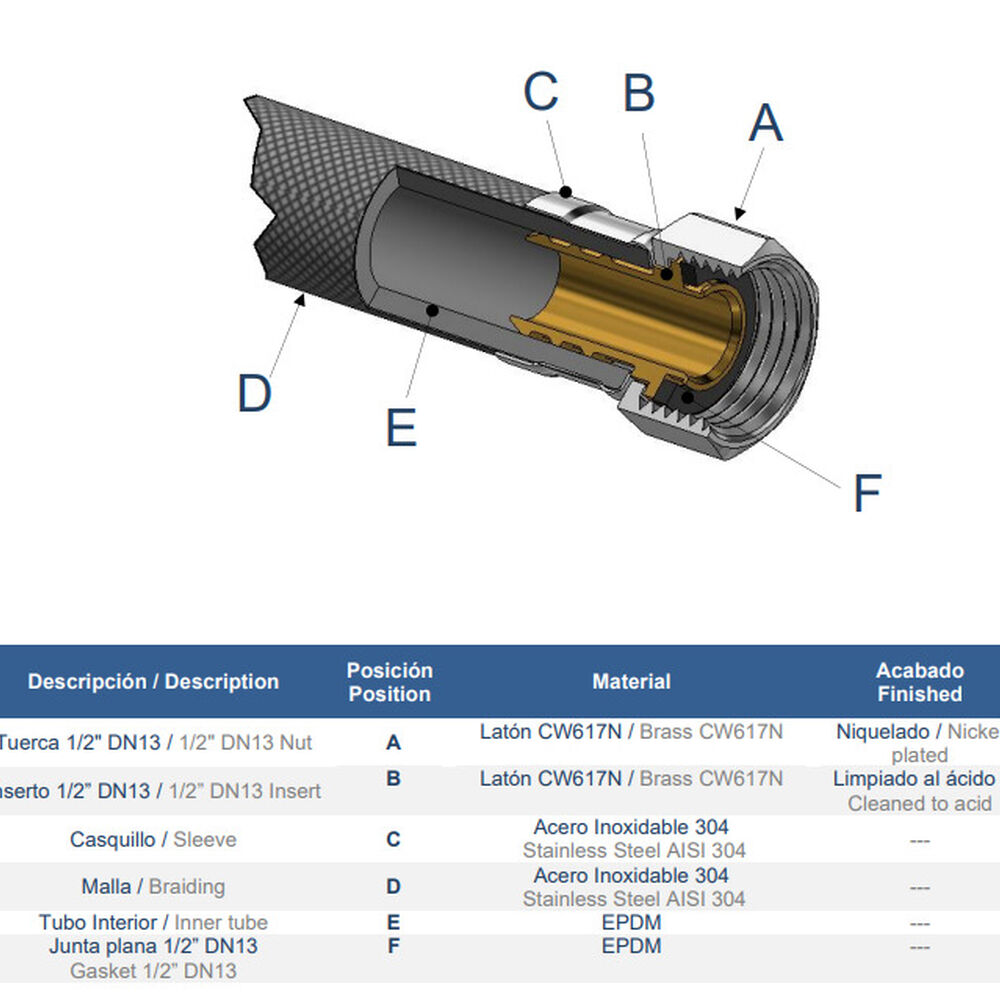 Conexión Flexible Geflex Dn13 1/2" 40cm Genebre image number 4.0