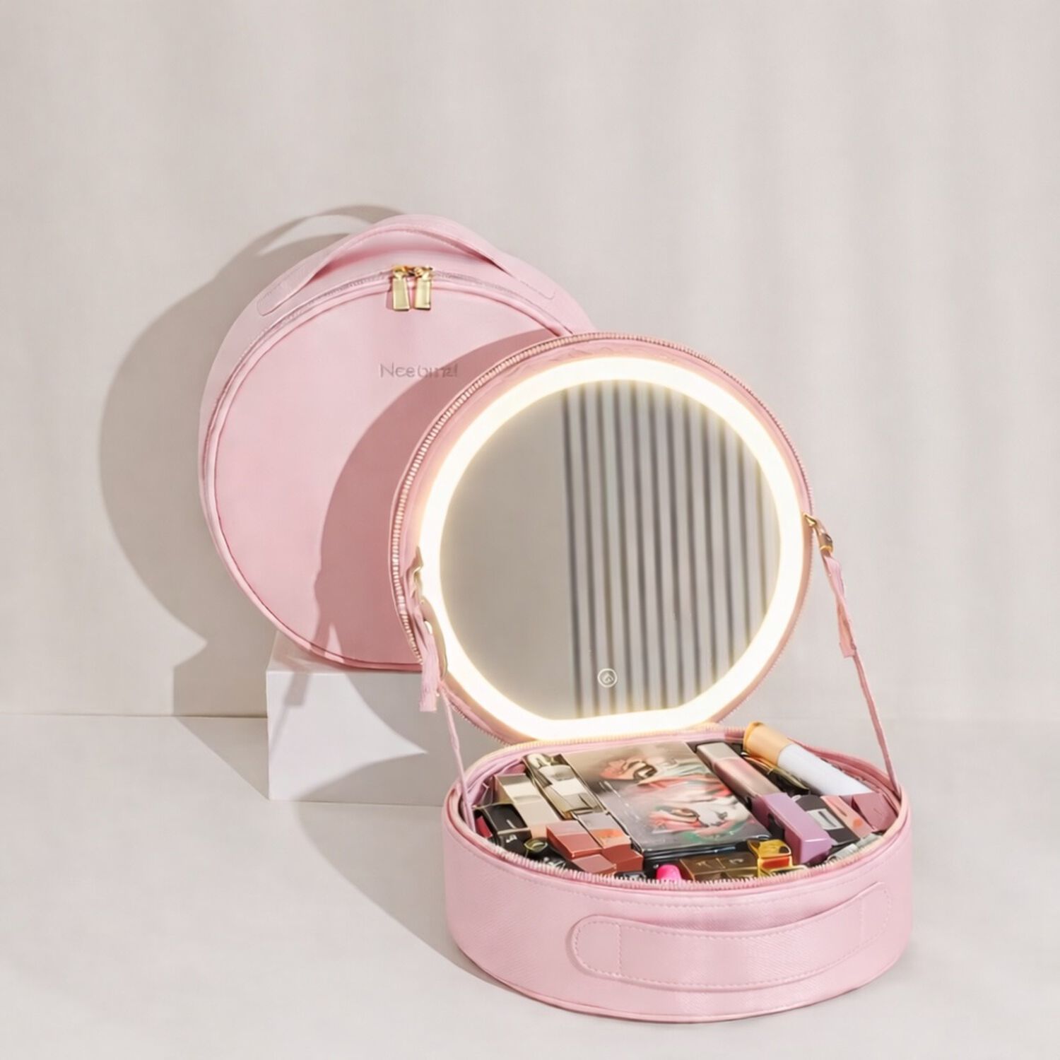 Estuche De Maquillaje Cosmetiquero Espejo Led Porta Brochas image number 13.0