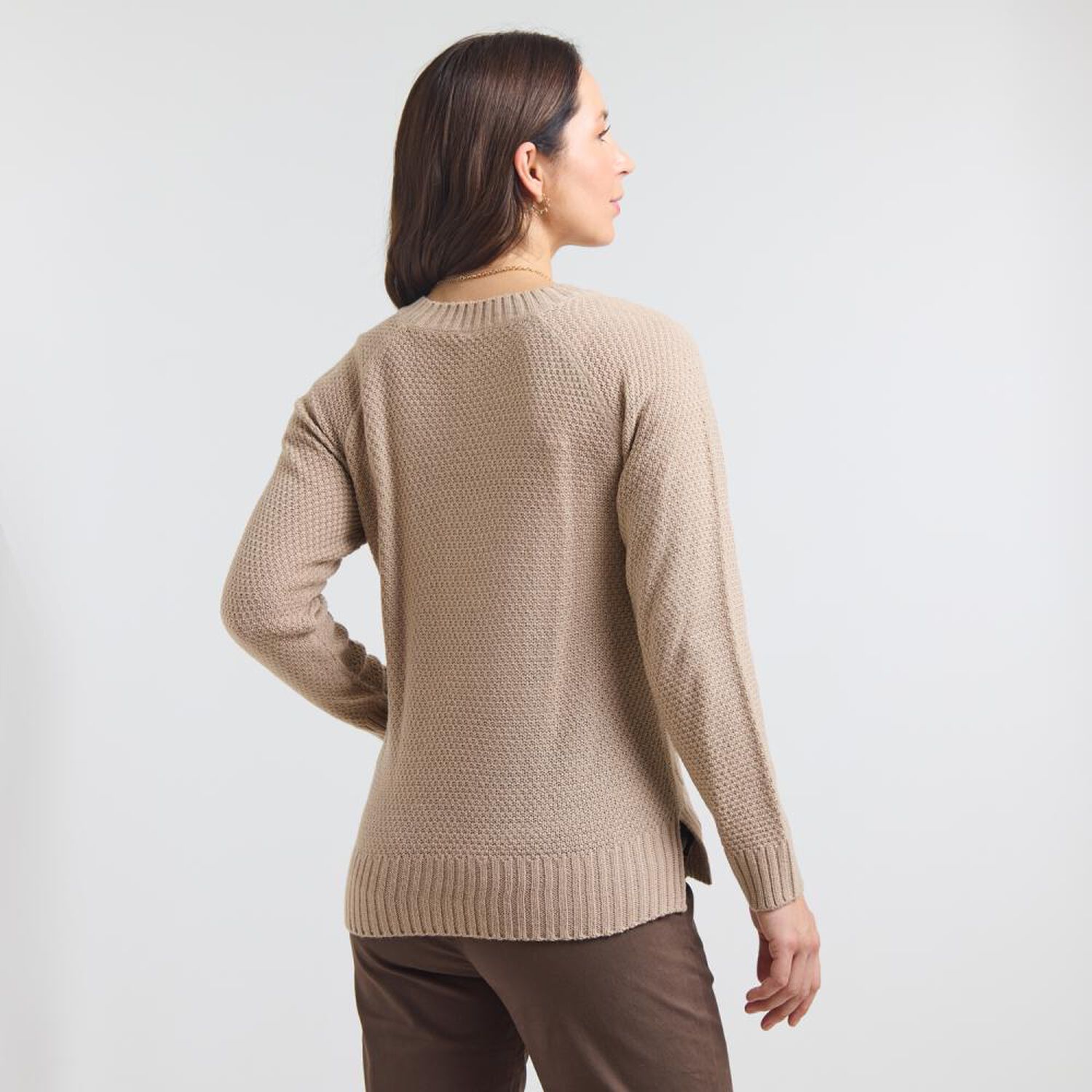 Sweater Trenzado Manga Larga Cuello Redondo Mujer Geeps image number 3.0