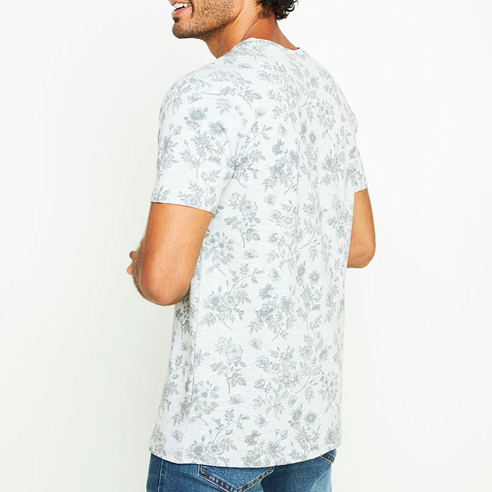 Polera Print Manga Corta Cuello Redondo Hombre Az Black image number 2.0