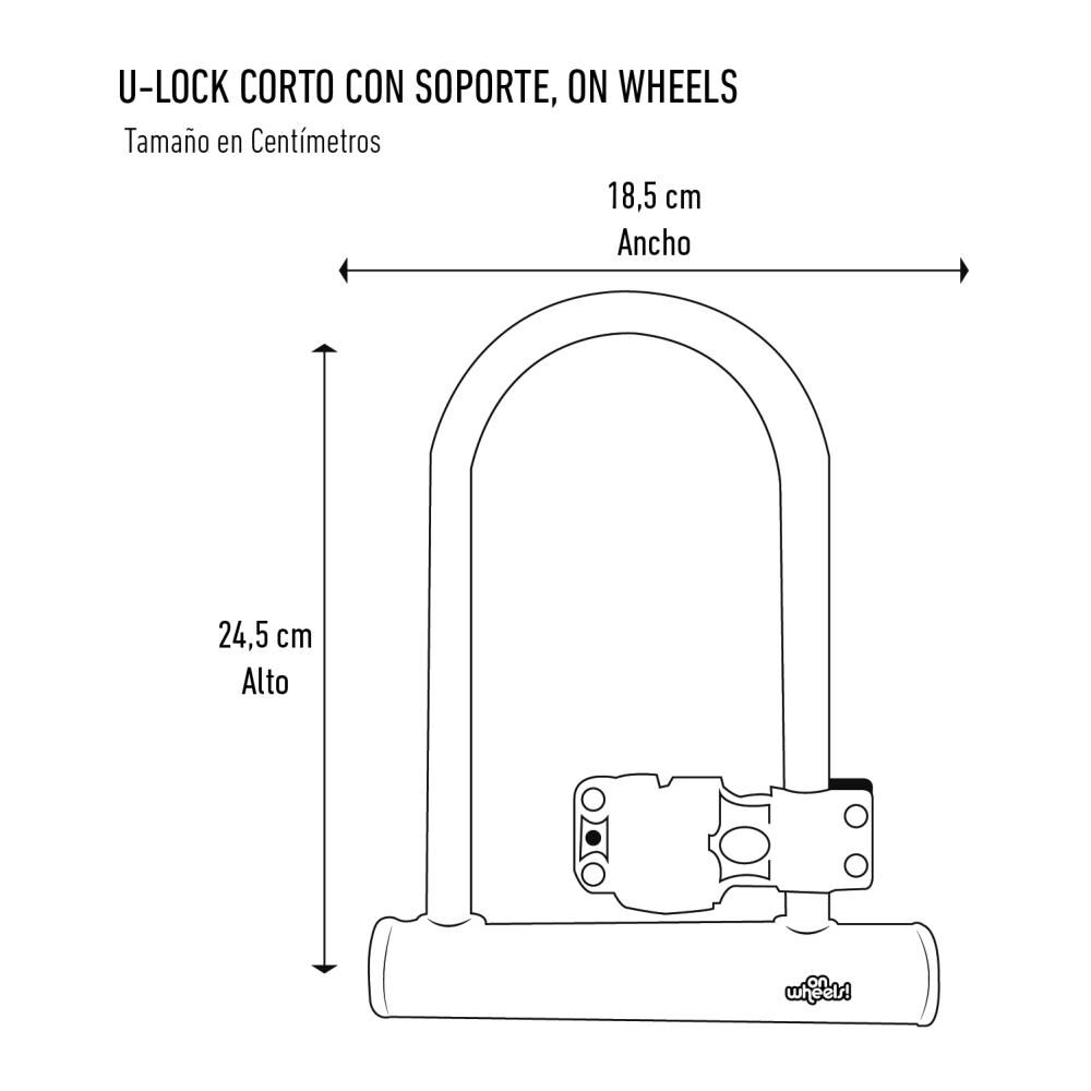 Candado U-lock Corto Con Soporte Onwheels image number 3.0