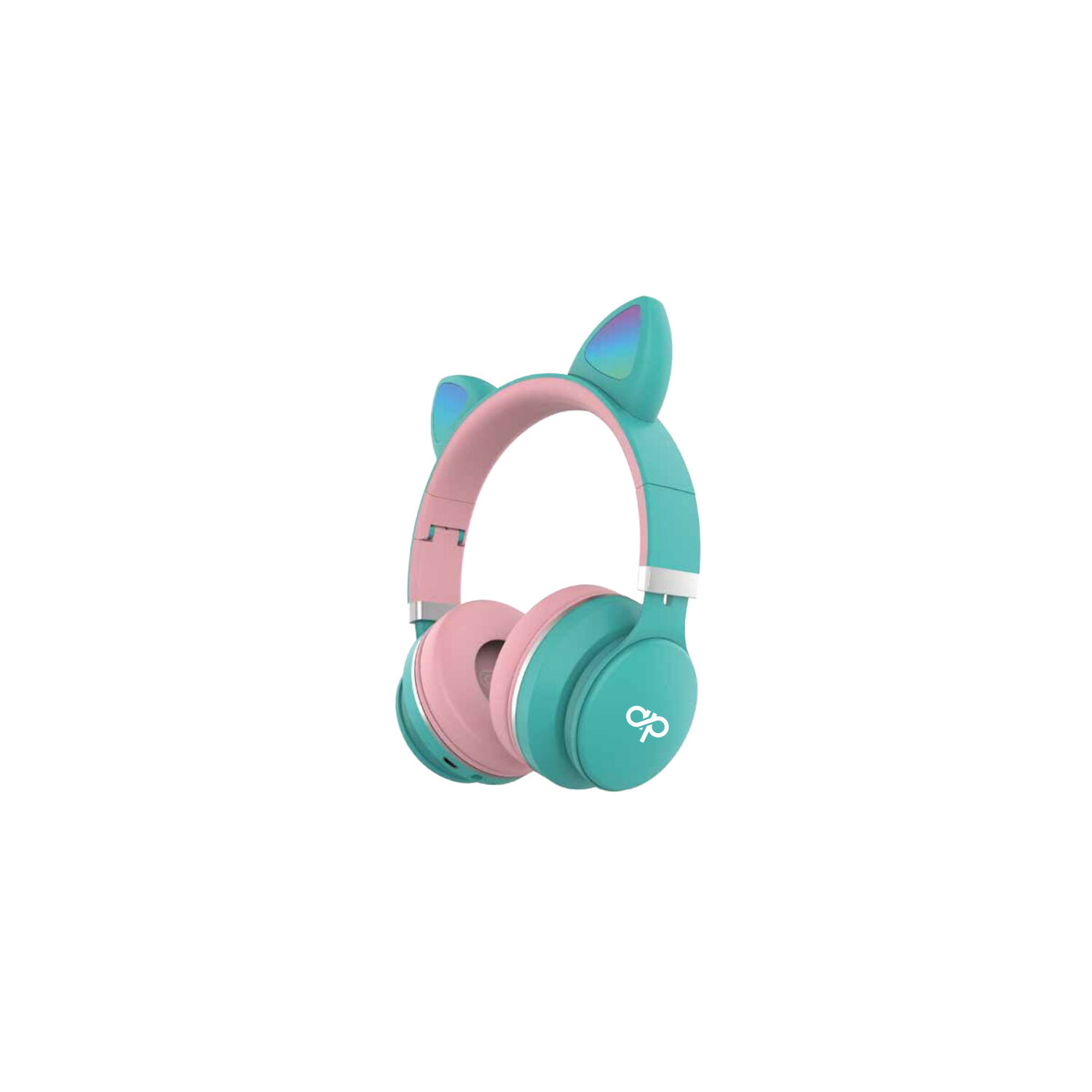 Audífonos Para Niños Bluetooh Con Orejas Led Turquesa - Ps