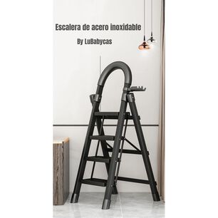 Escalera 4 Escalones De Acero Inoxidable Plegable 128cm