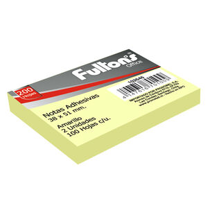 Nota Adhesiva 653 51x38 Mm. 100 Hjs. 2 Un. Amarillo Fultons