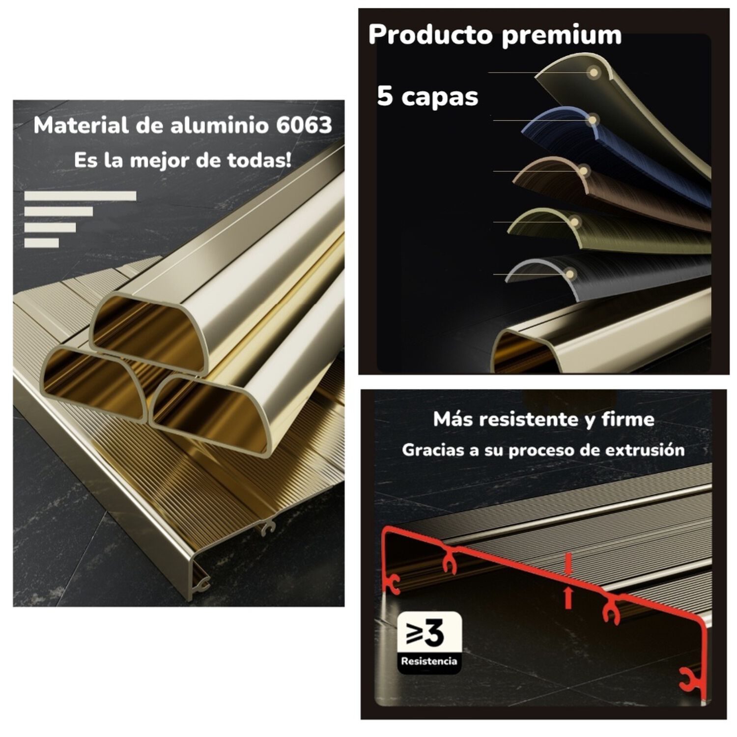 Escalera De Aluminio Dorada 4 Escalones By Lubabycas image number 2.0
