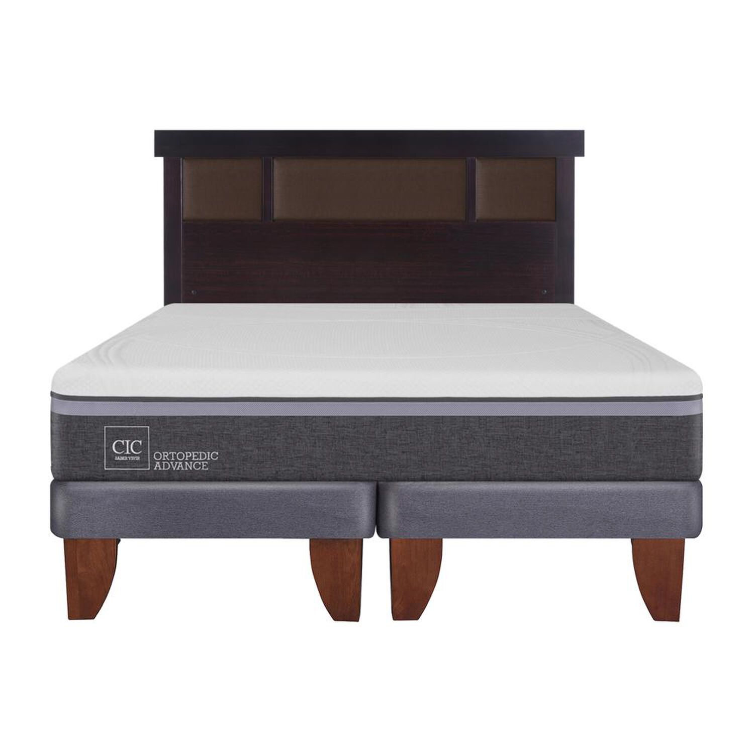 Cama Europea Cic Ortopedic / 2 Plazas / Base Dividida + Respaldo image number 0.0