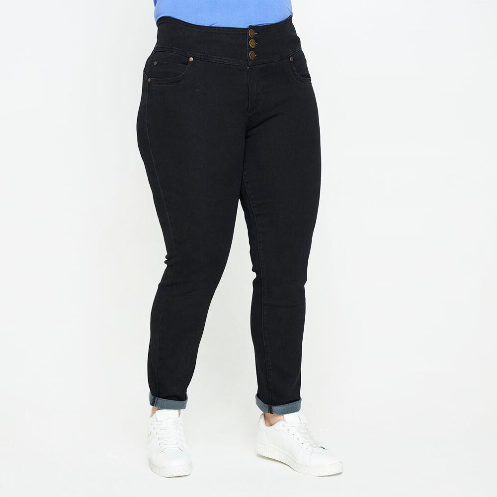 Jeans Talla Grande Tiro Alto Recto Push Up Mujer Sexy Large image number 0.0