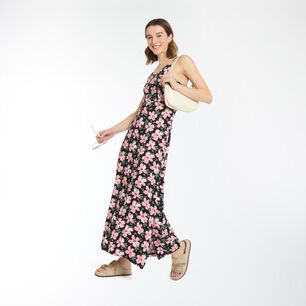 Vestido Largo Estampado Sin Mangas Cuello V Mujer Freedom