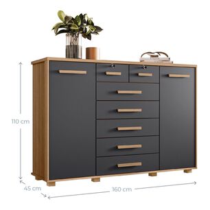 C&oacute;moda Vekka Home Comoda Fontana / 2 Puertas / 7 Cajones
