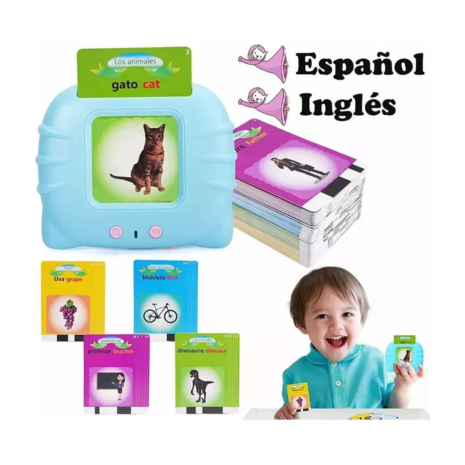 Juguetes Aprendizaje Espa&ntilde;ol Tarjetas Ni&ntilde;os 224 Palabras image number 1.0