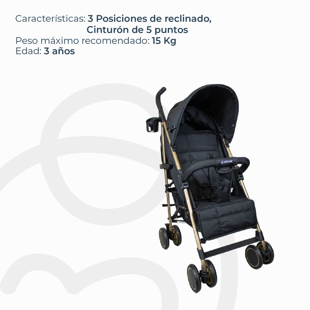 Coche Paragua Khronos Negro Bebesit image number 5.0