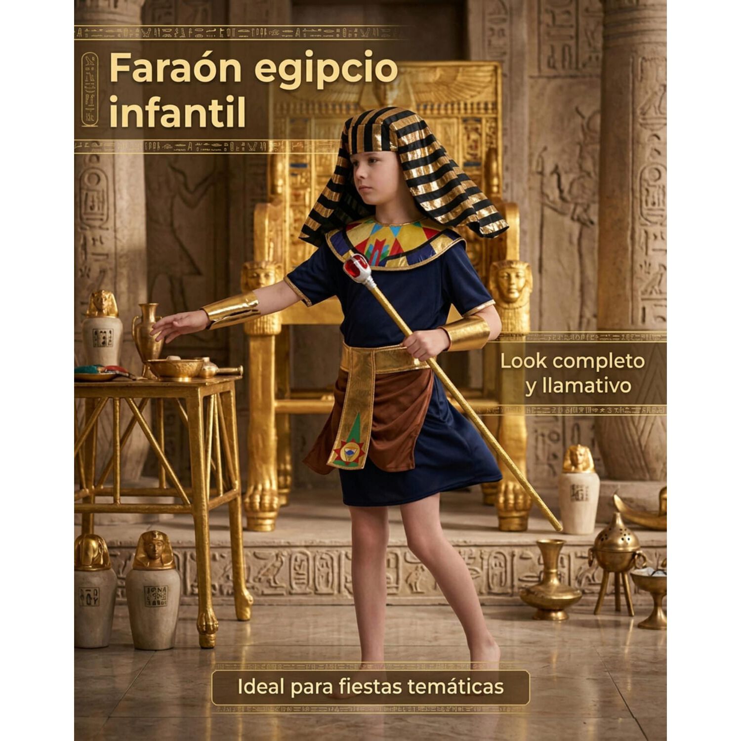 Disfraz Faraon Egipcio Infantil image number 6.0