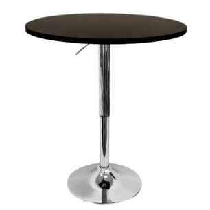 Mesa De Bar Altura Regulable 60cm Di&aacute;metro Negra