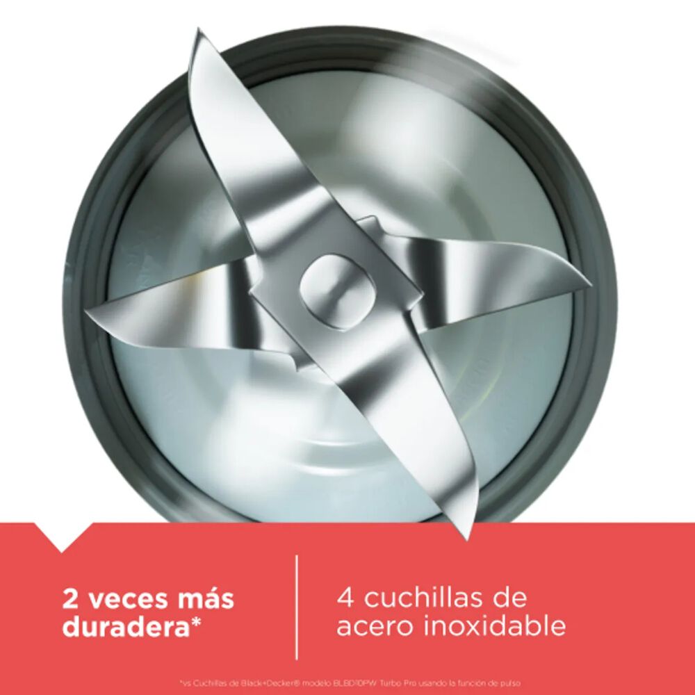 Licuadora Black+decker 700w Vaso De Vidrio 1.5l Roja image number 4.0