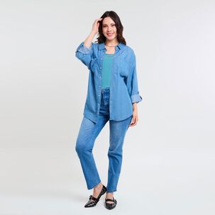 Polera Lisa Manga Corta Cuello Redondo Con Aplicación Lace Mujer Sexy Large