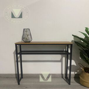 Arrimo Moderno 80 Cm Mdf Con Estructura Met&aacute;lica Y Repisa