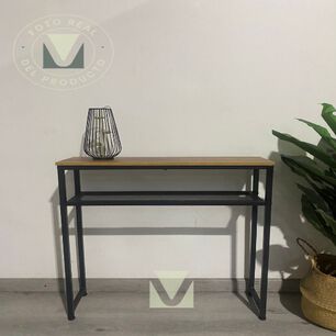 Arrimo Moderno 80 Cm Mdf Con Estructura Met&aacute;lica Y Repisa