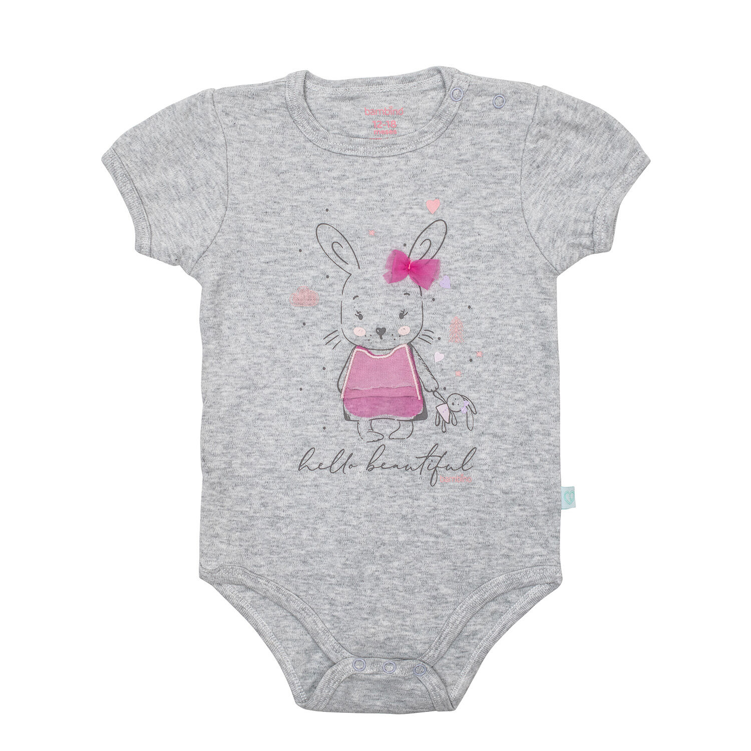Bodys Manga Corta Set 2 Piezas Bambino 100% Algod&oacute;n Rosado image number 1.0