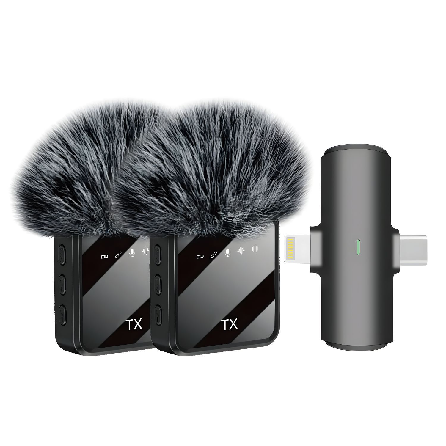 Micr&oacute;fono Lavalier Dual Inal&aacute;mbrico Usb-c - Lightning - Ps image number 0.0