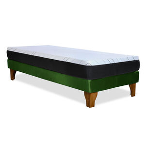 Cama Europea Zen Pro 1.5 Plazas Tela Velvet Verde