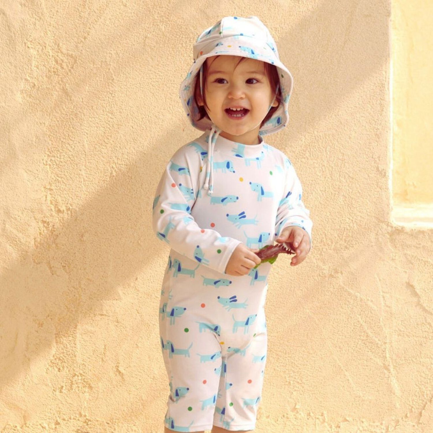 Traje De Ba&ntilde;o Enterito Manga Larga Ni&ntilde;o Jump Kids Blanco Perritos image number 2.0