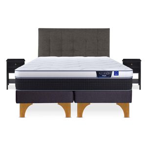 Cama Europea Flex Nexus / 2 Plazas / Base Dividida + Set De Maderas