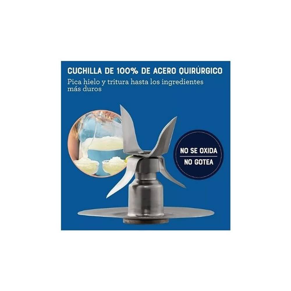 Licuadora Oster Vaso Vidrio 6 Velocidades + Pulso Blstpeggpb Color Gris image number 7.0