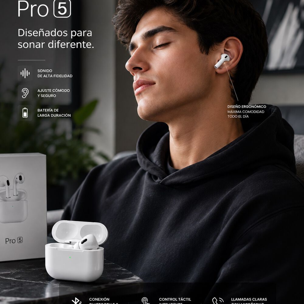 Audifonos Inalambricos Pro 5 Compatible Android Y Iphone image number 4.0