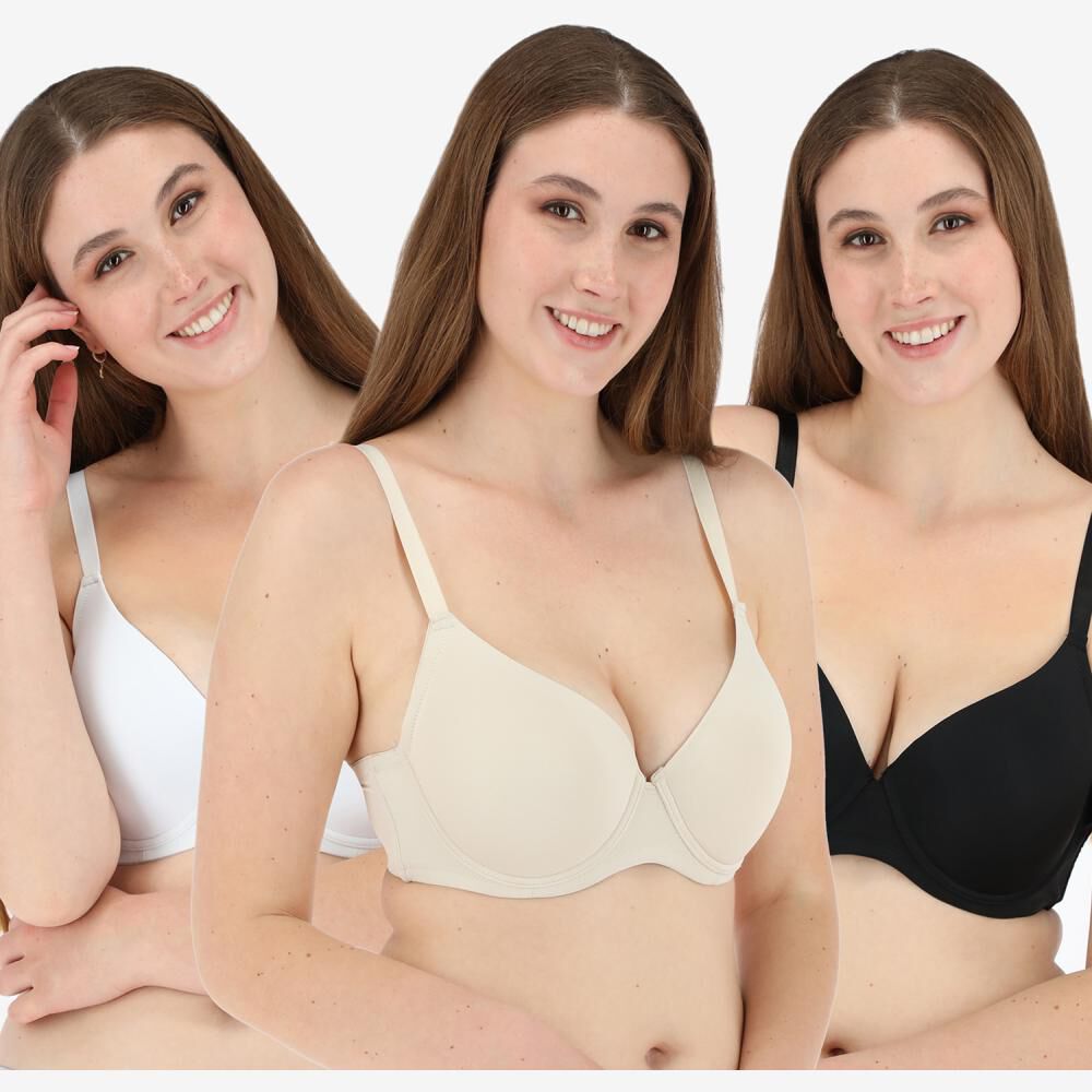 Pack Sostén Mujer Flores / Copa B / 3 Unidades image number 0.0