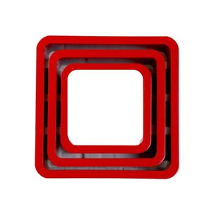 Set 3 Estantes Repisas Flotantes Cuadradas Modernas Rojo