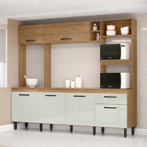 Kit Mueble De Cocina Abril Feijo Off White 212x51,2x245,4